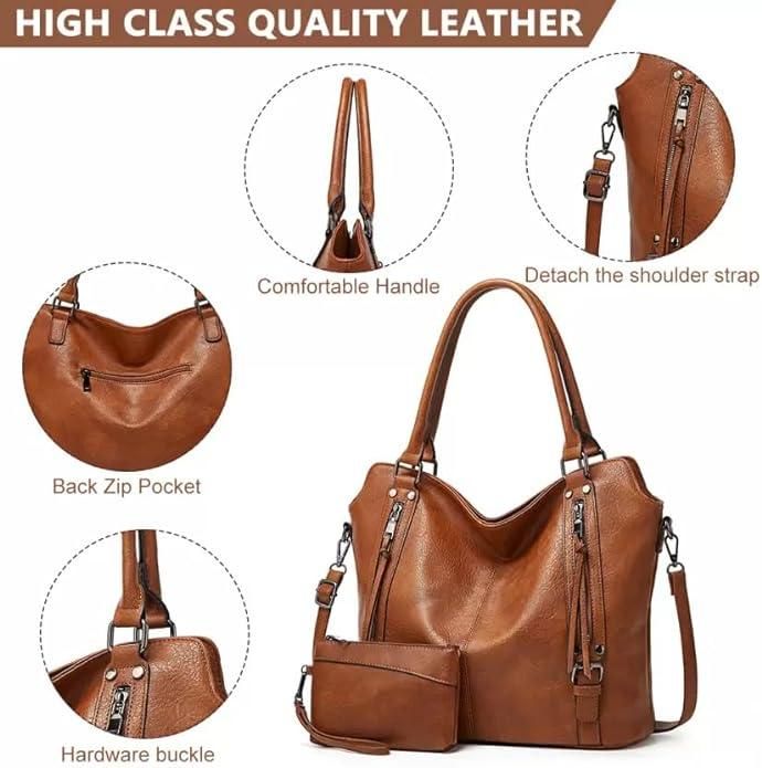 PU Leather Tote Bag Set