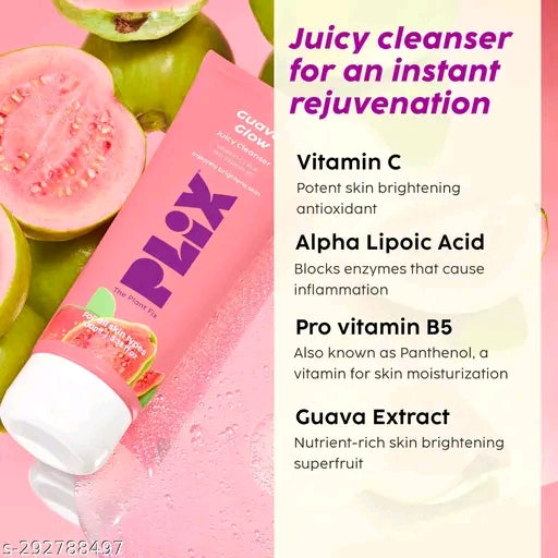Plix Guava Glow Bright Cleanser | Enriched with Vit-C & Natural Extracts | 100ml