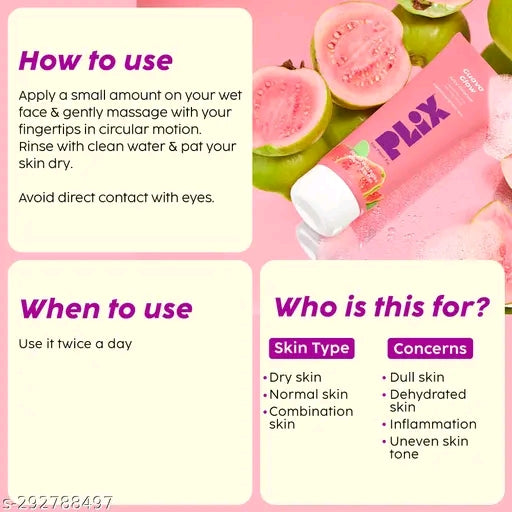 Plix Guava Glow Bright Cleanser | Enriched with Vit-C & Natural Extracts | 100ml