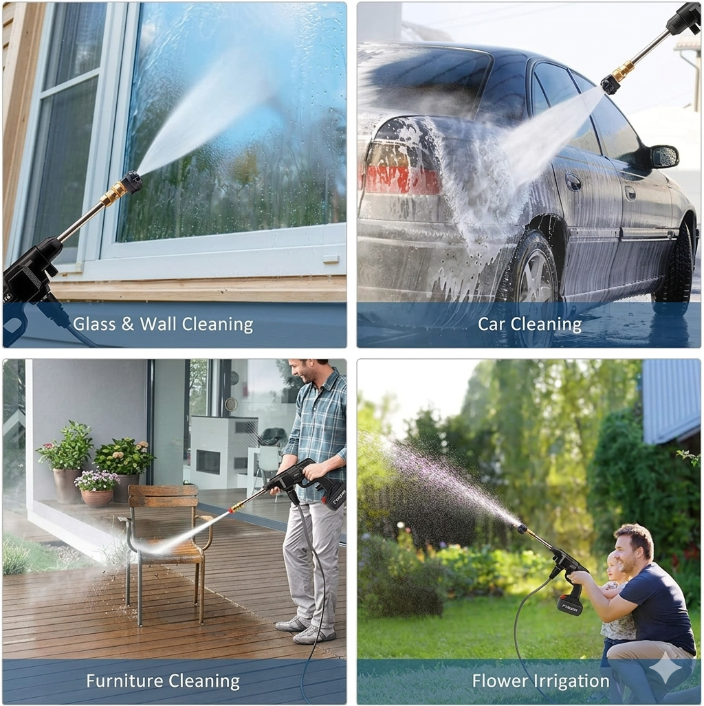 PHOB Cordless Portable Pressure Washer Kit – High Pressure Car & Home Cleaning Gun